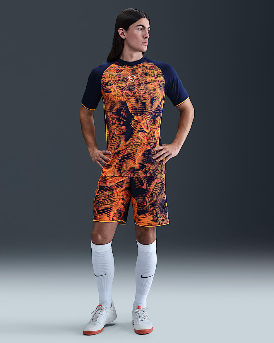 Shorts de fútbol Dri-FIT para hombre Nike Academy+ - Azul vacío/Naranja láser/Naranja láser/Blanco