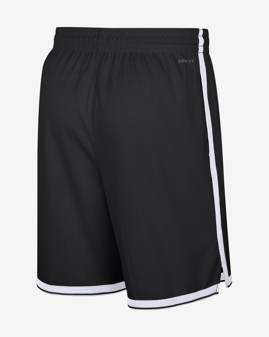 Brooklyn Nets 2024/25 Swingman Icon Edition Older Kids' Nike Dri-FIT NBA Replica Shorts - Black/White