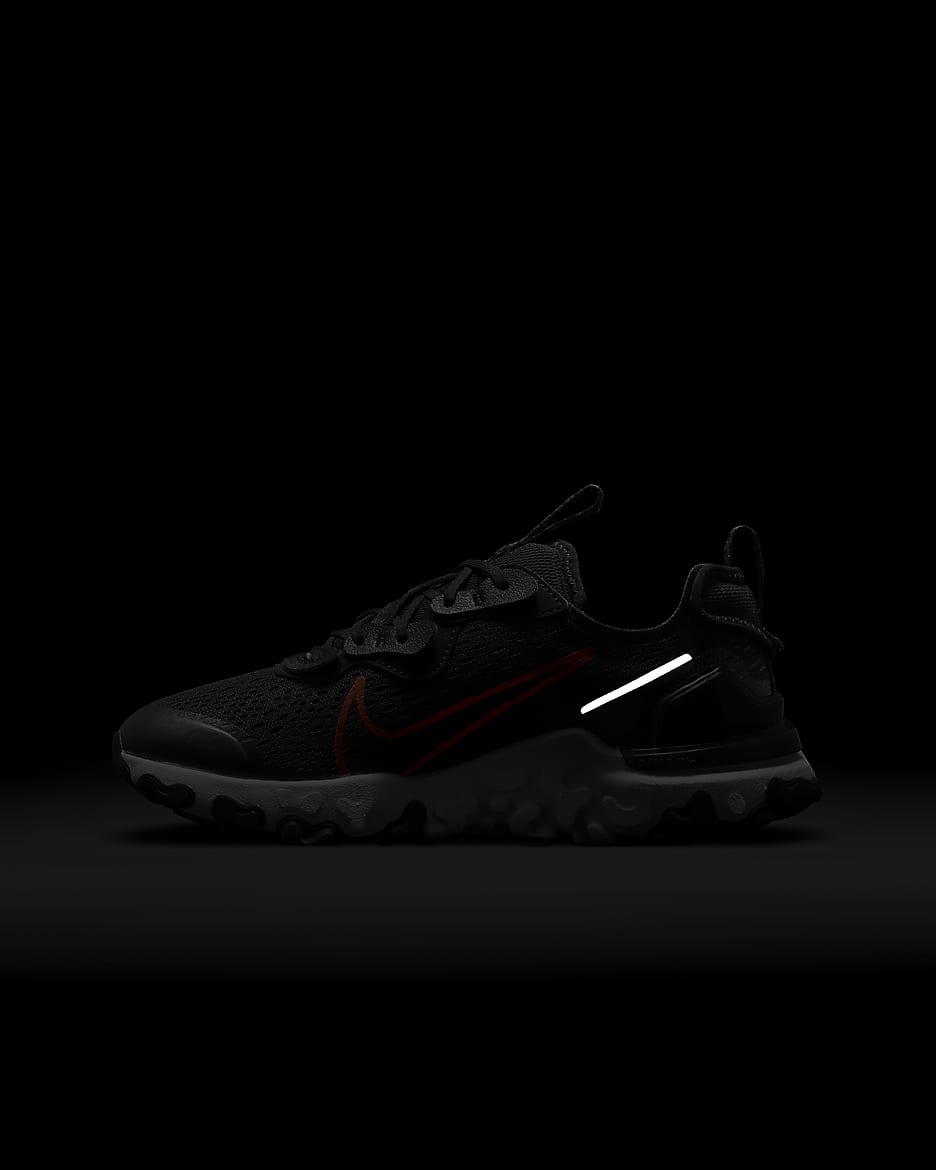 Nike React Vision Schuhe für ältere Kinder - Schwarz/Reflect Silver/Weiß/Total Orange