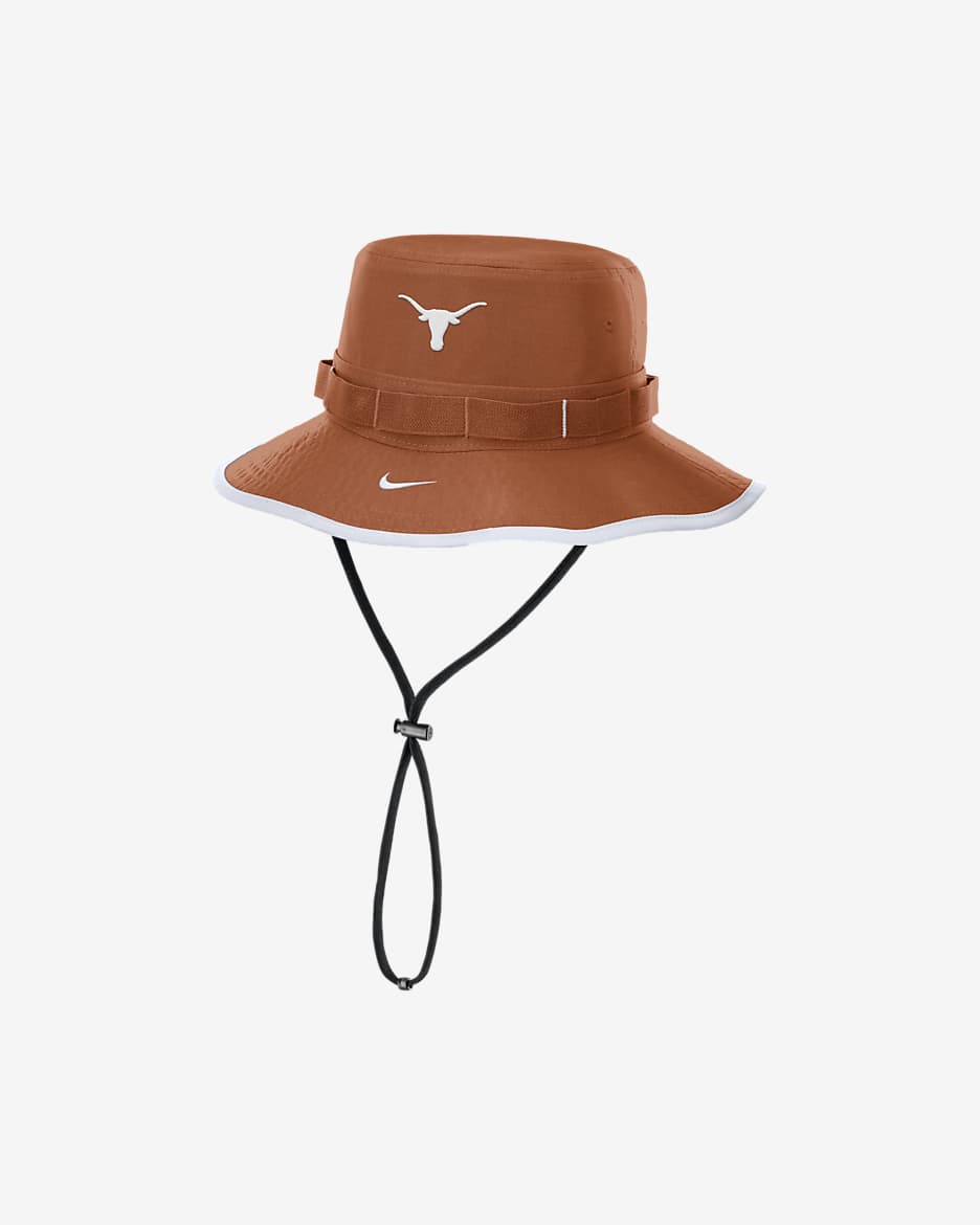Gorro tipo pescador universitario Nike para hombre Texas Longhorns On-Field Apex Boonie - Naranja desierto