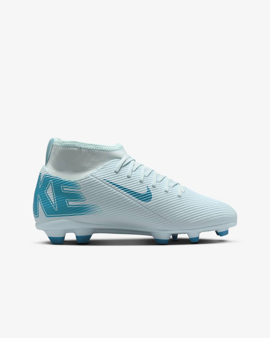 Nike Jr. Mercurial Superfly 10 Club Little/Big Kids' MG High-Top Soccer Cleats - Glacier Blue/Blue Orbit