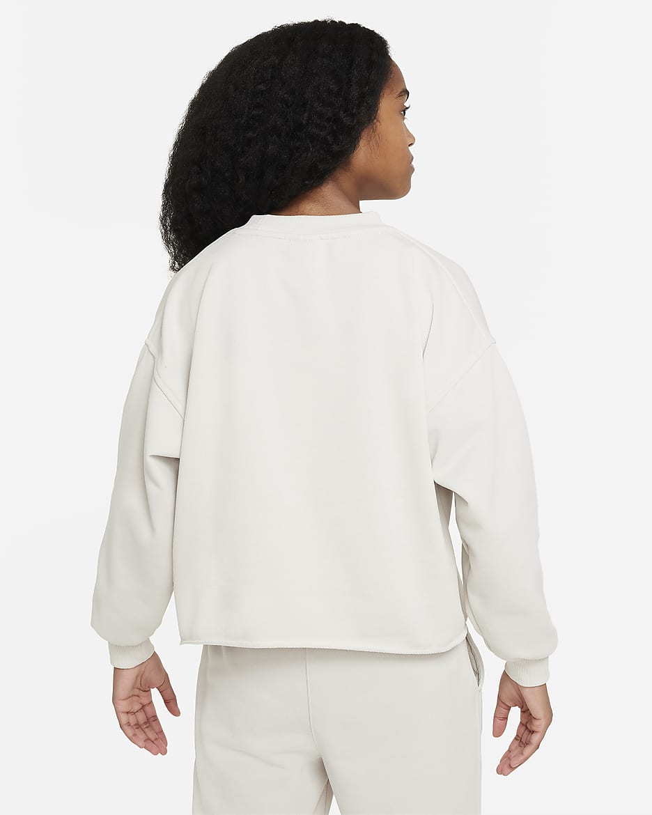 Nike Sportswear Dri-FIT-Sweatshirt mit Rundhalsausschnitt für ältere Kinder (Mädchen) - Light Bone