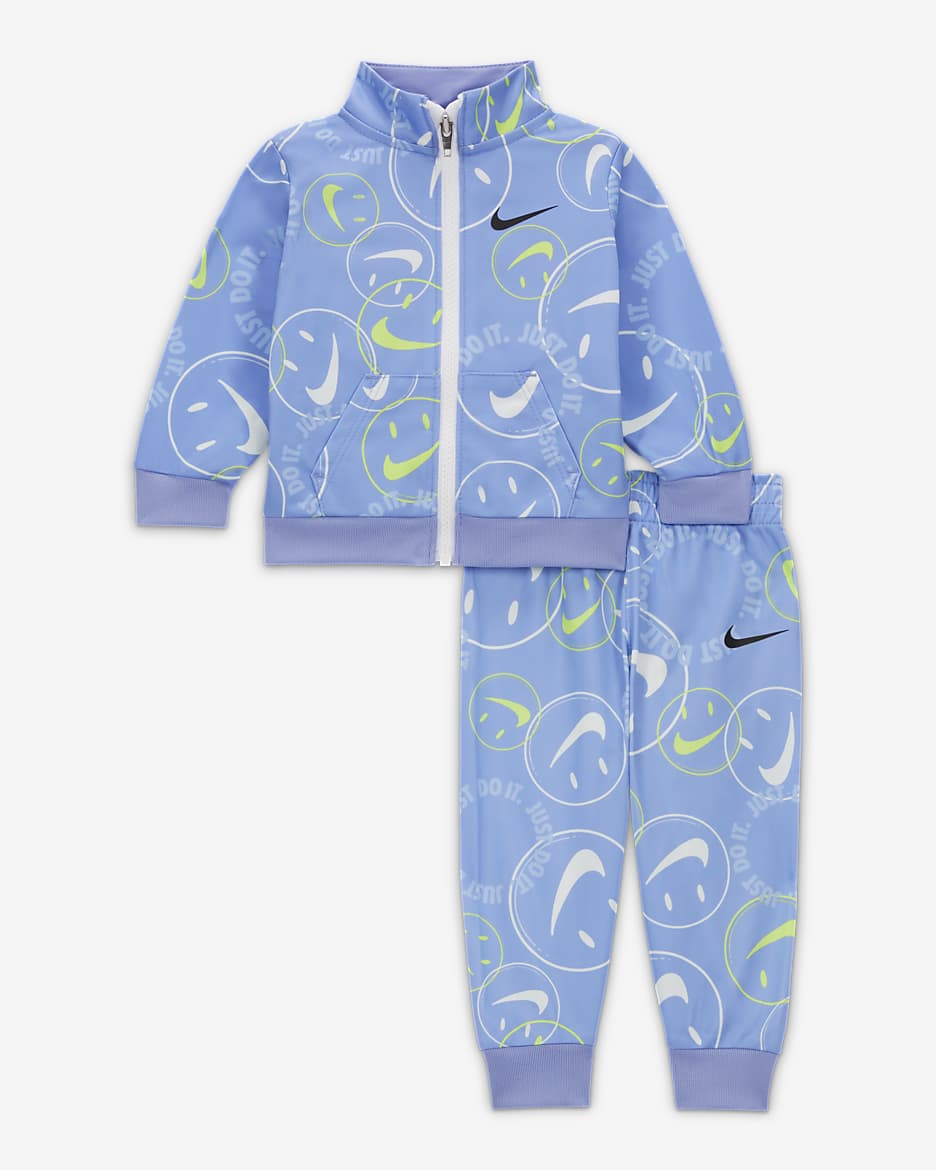 Nike Smiley Swoosh Printed Tricot Set Baby Tracksuit - Light Thistle