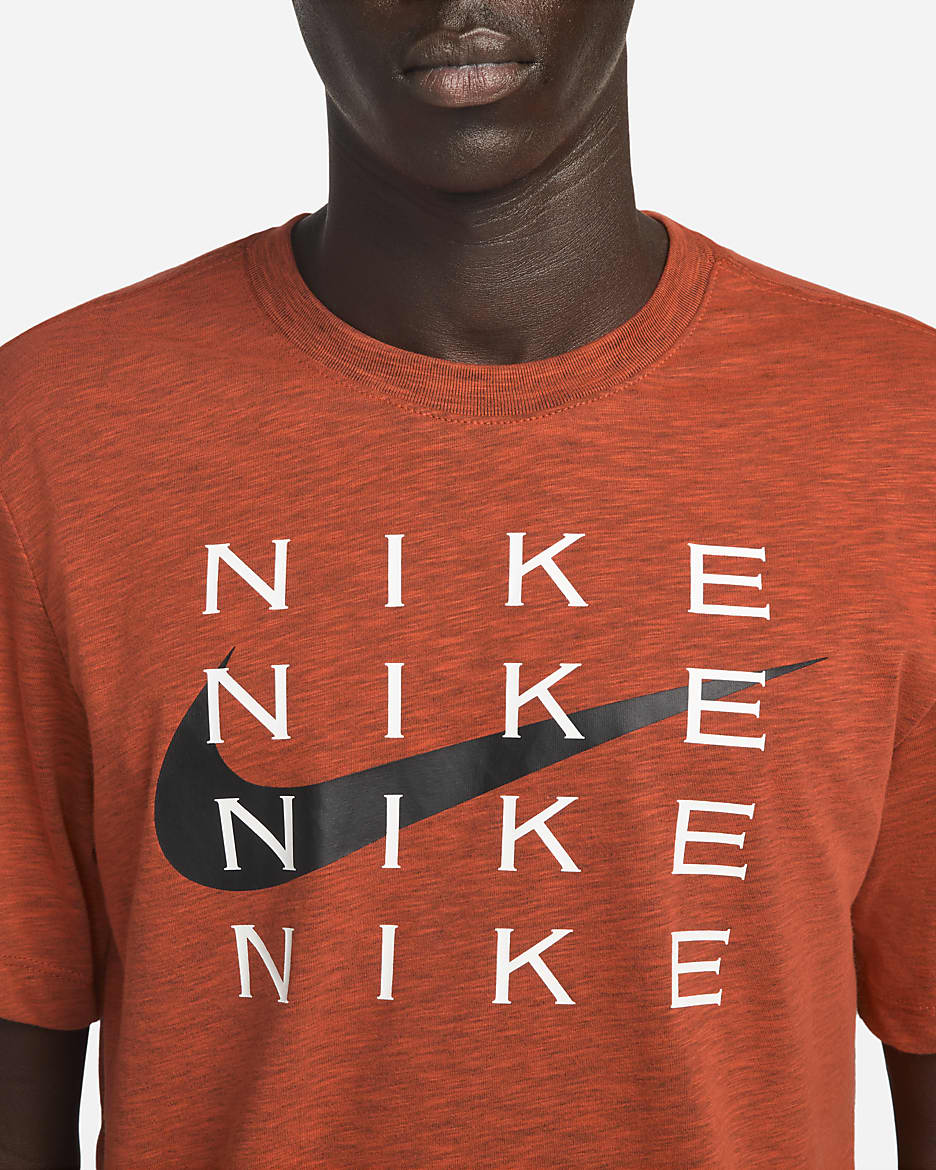 Nike Dri-FIT Men's Slub Training T-Shirt - Picante Red/Black