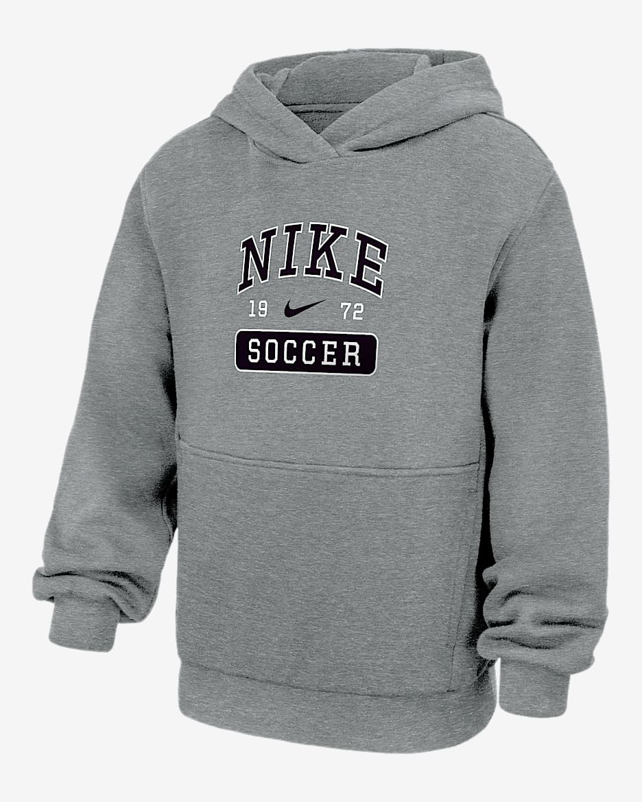 Nike Club Fleece Big Kids' Soccer Pullover Hoodie - Dark Grey Heather