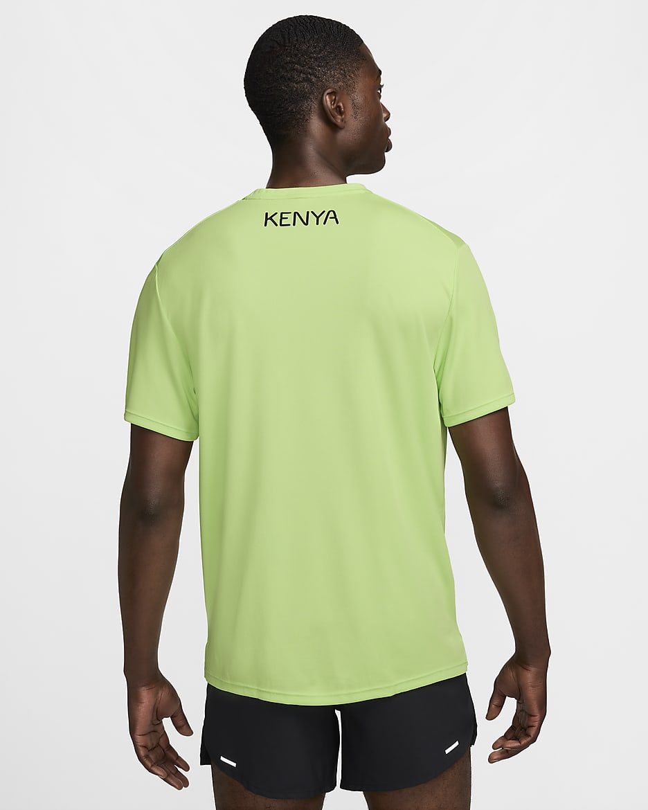 Team Kenya Miler Men's Nike Dri-FIT Short-Sleeve Running Top - Key Lime/Black