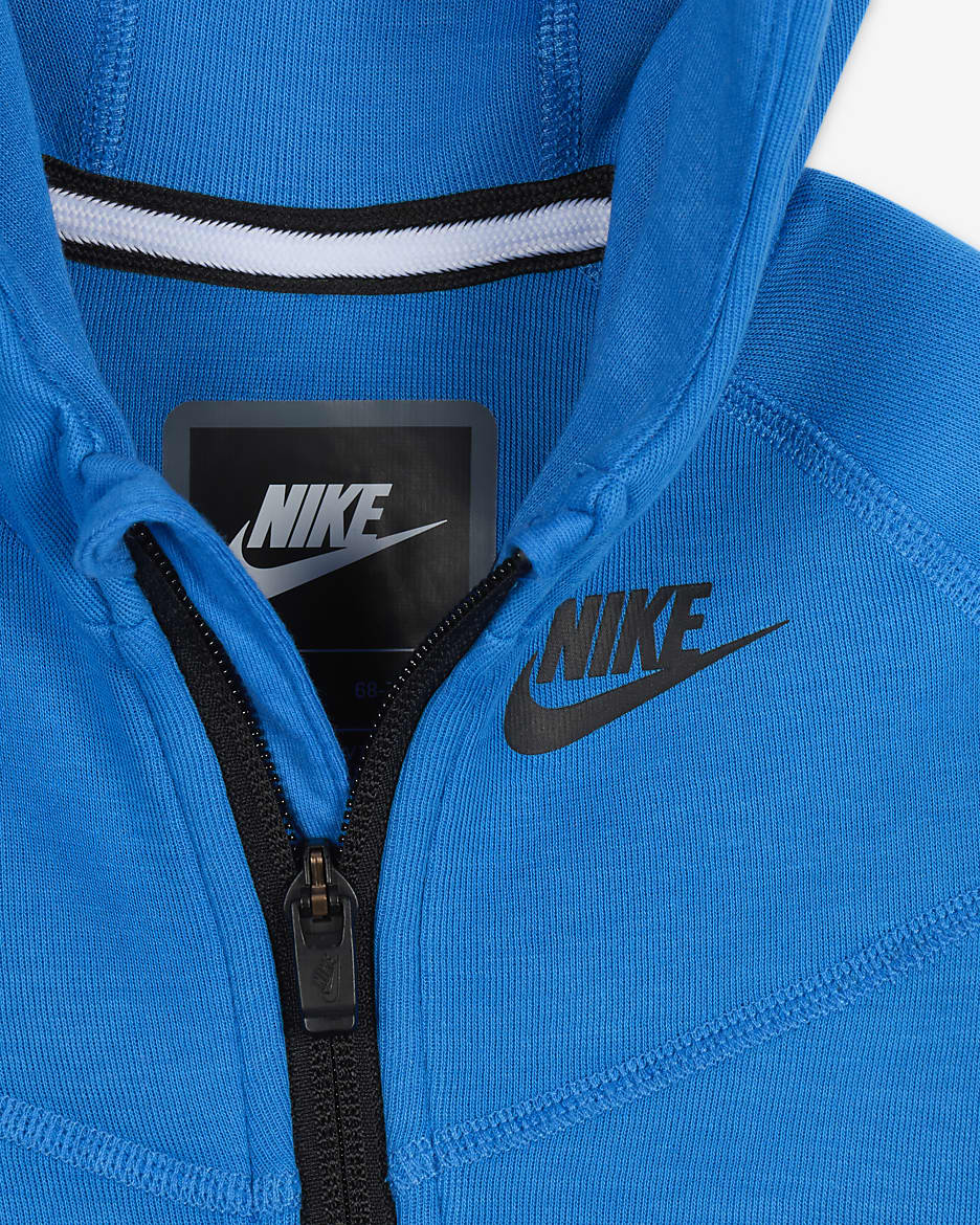 Tuta con cappuccio Nike Sportswear Tech Fleece Hooded Coverall – Neonati - Light Photo Blue