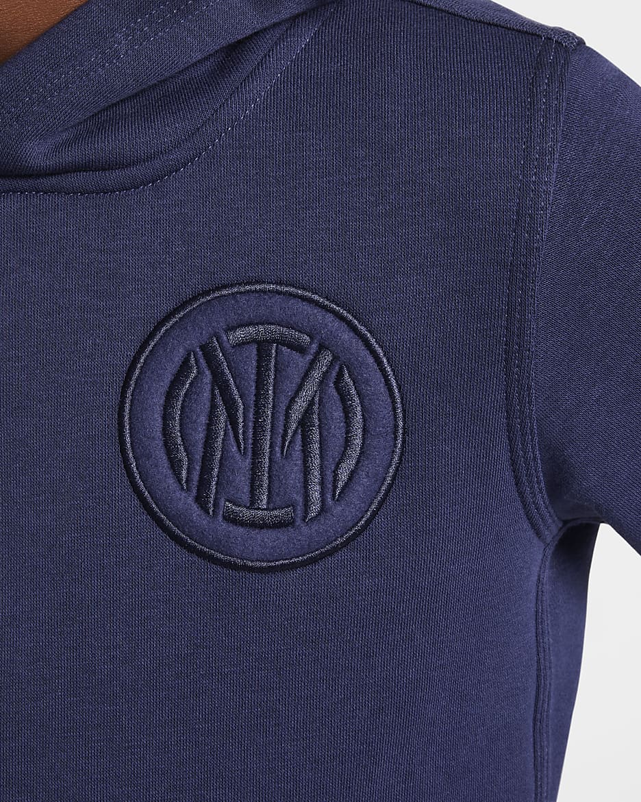 Inter Mailand Club Third Nike Fußball-Hoodie (ältere Kinder, Jungen) - Blackened Blue/University Gold