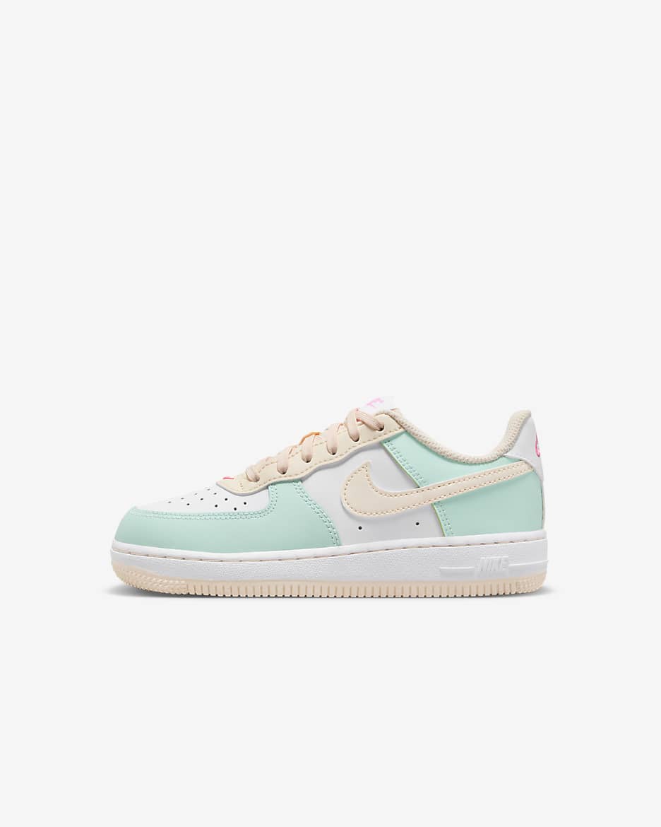 รองเท้าเด็กเล็ก Nike Force 1 Low - Jade Ice/ขาว/Pink Spell/Guava Ice