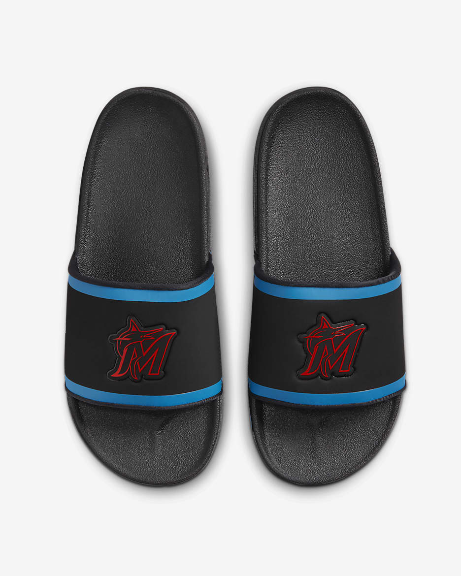 Chancla Nike Offcourt (MLB Miami Marlins) - Negro/Azul Neptuno/Rojo chile