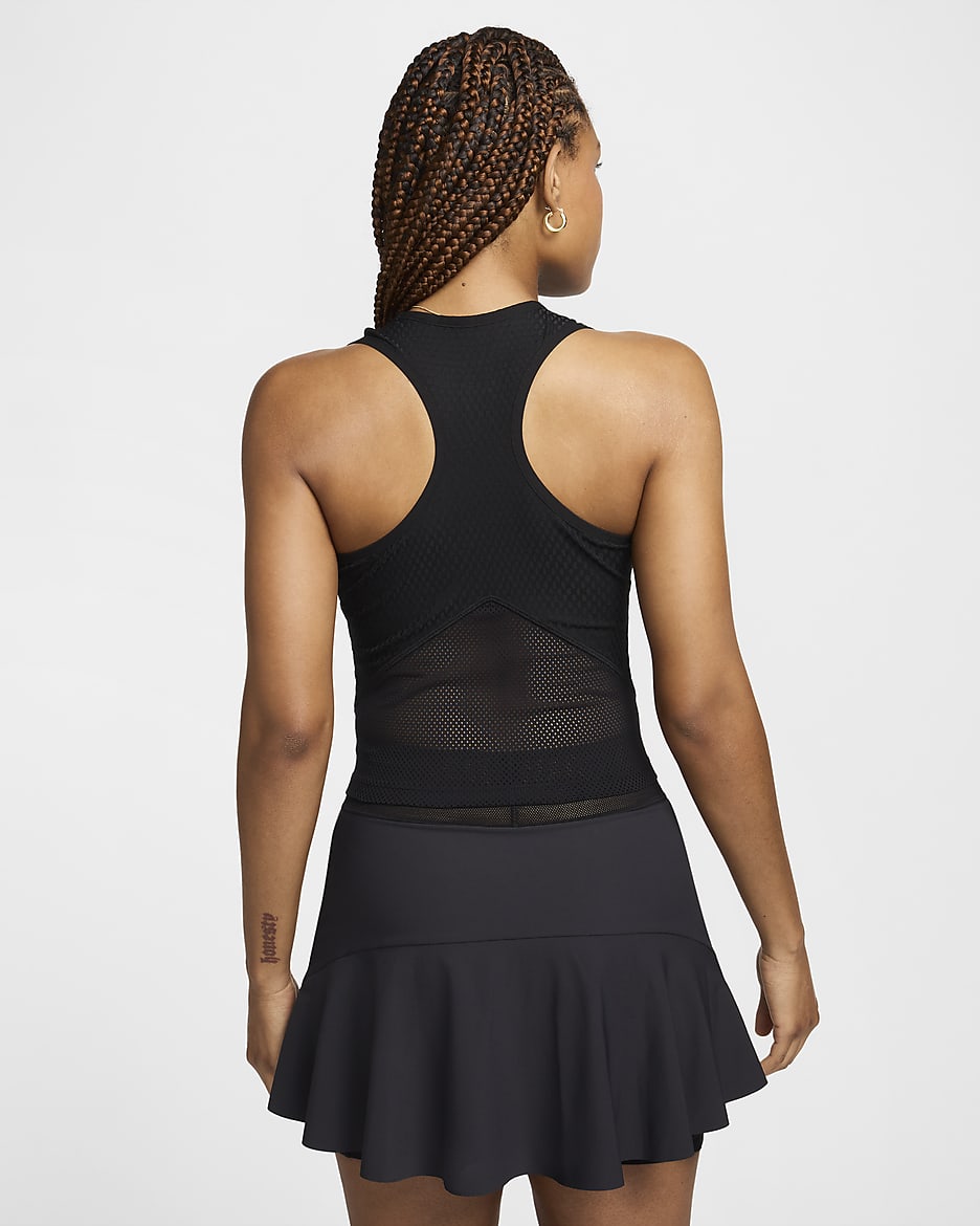 NikeCourt Slam Women's Tank Top - Black/Black/Black/Light Wild Mango