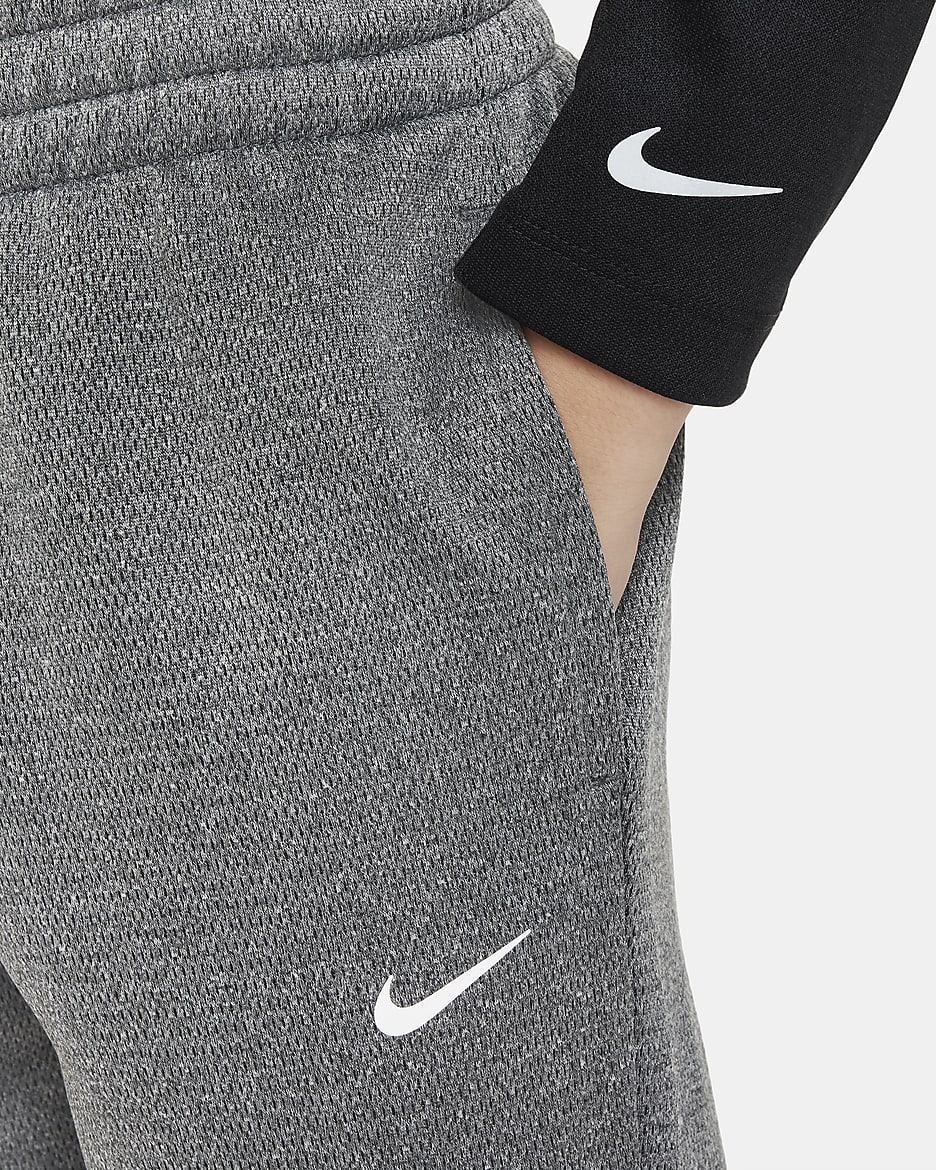 Nike Therma-FIT Winterized-bukser til større børn - sort/hvid