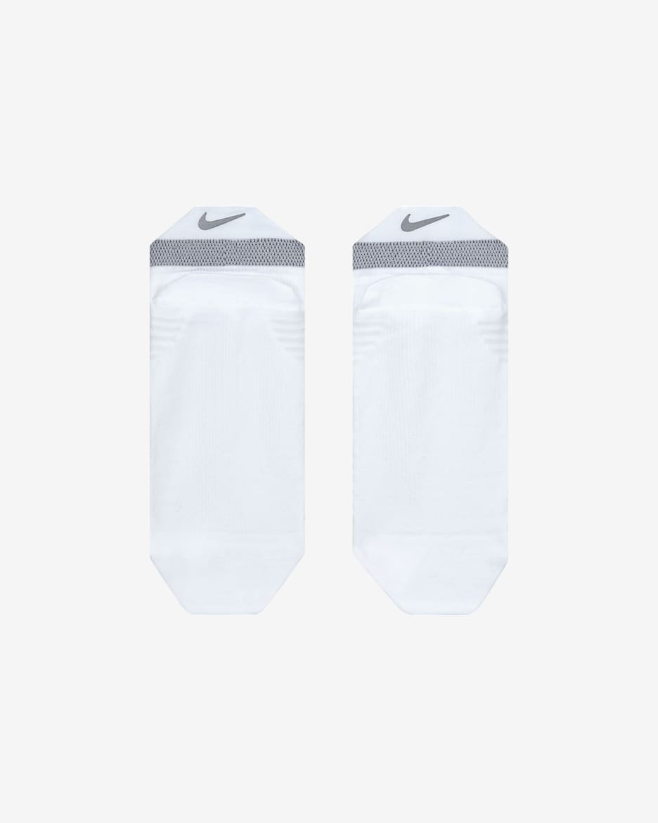 Nike Spark Lightweight No-Show Running Socks - White/Reflect Silver