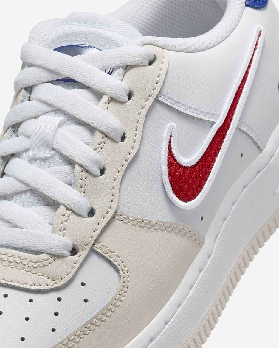 Nike Air Force 1 LV8 Older Kids' Shoes - White/Gym Red/White/Deep Royal Blue