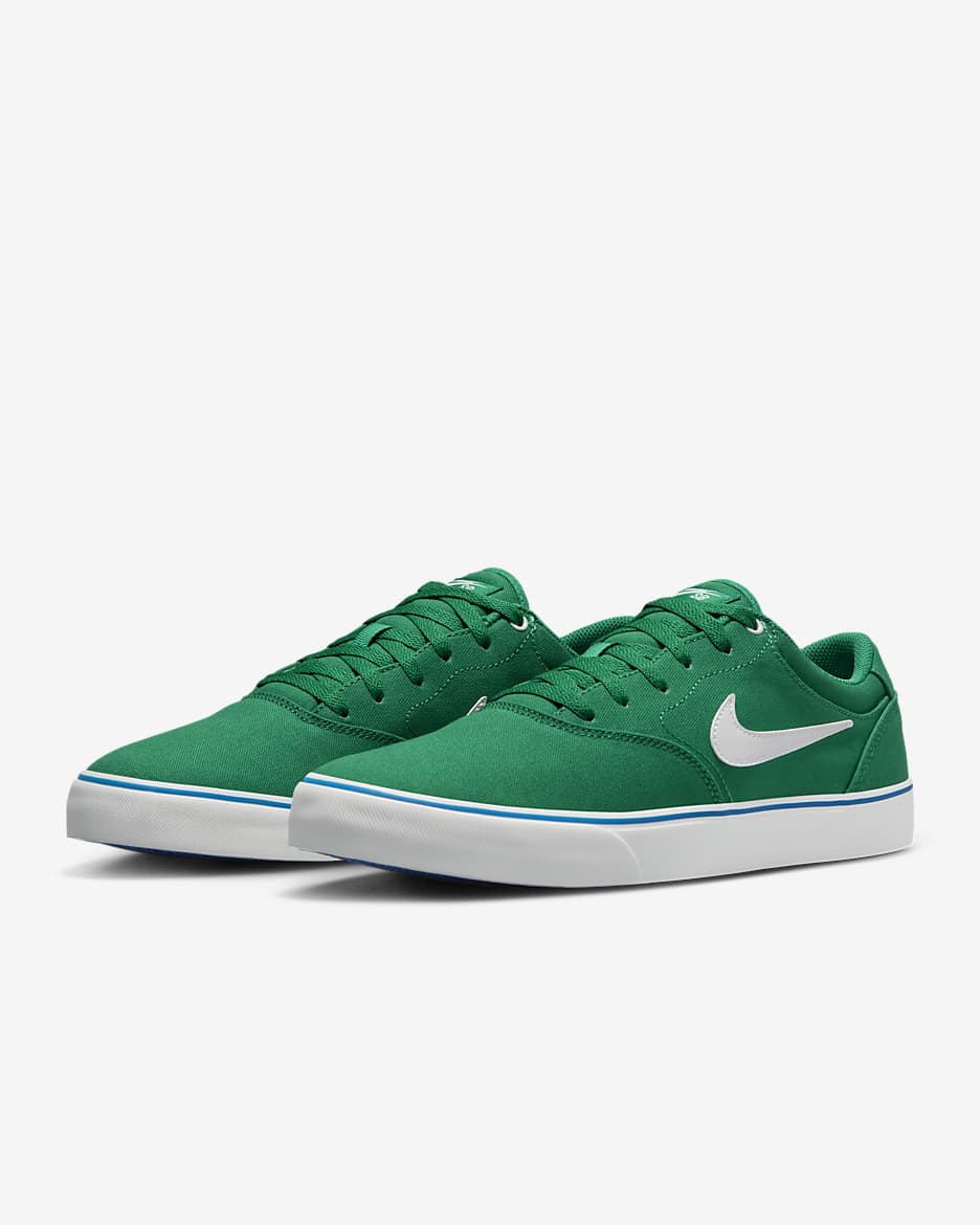 Nike SB Chron 2 Canvas Skate Shoe - Malachite/Malachite/Star Blue/Summit White