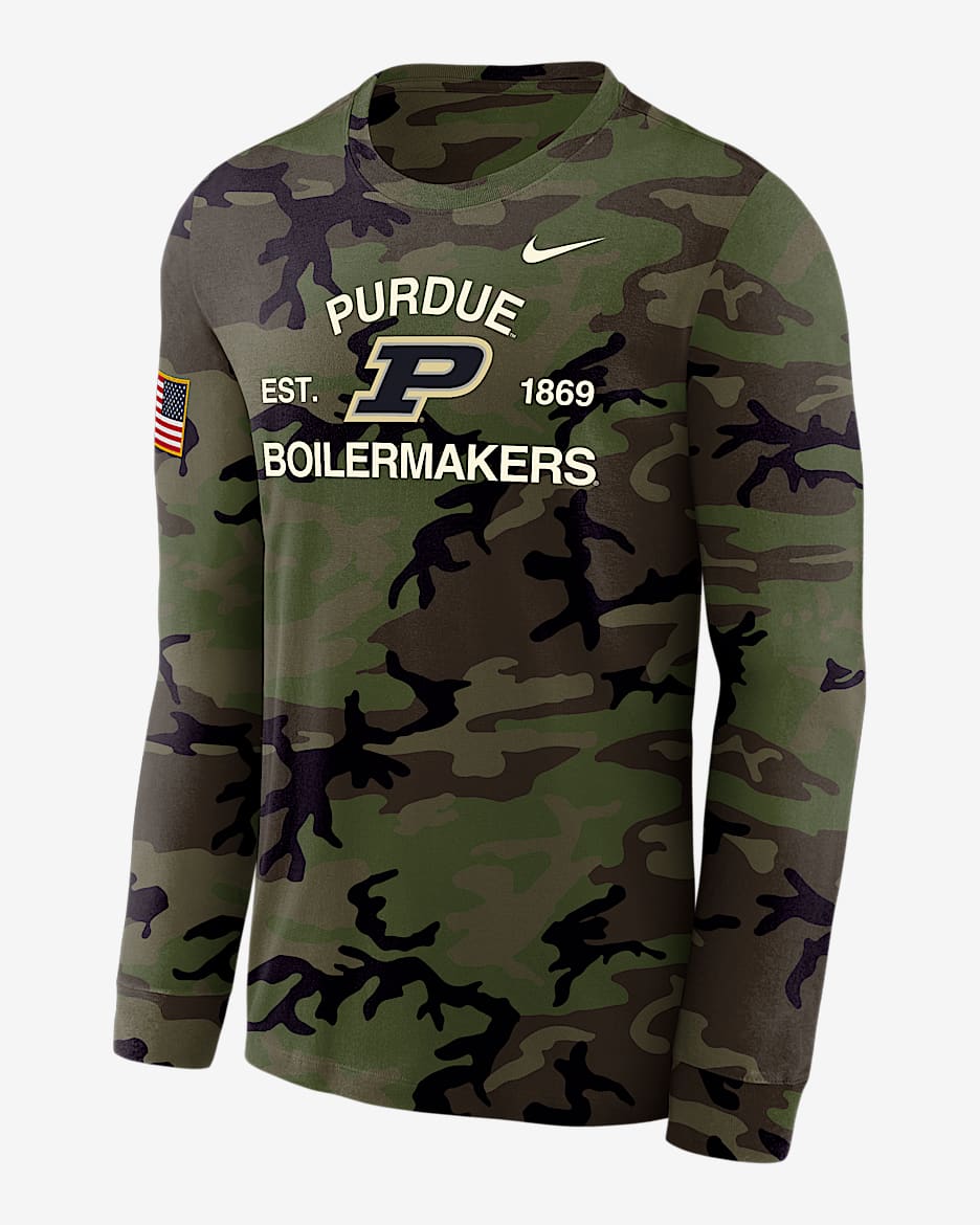 Purdue Boilermakers Legend Men's Nike Dri-FIT Long-Sleeve T-Shirt - Medium Olive/Camo Green