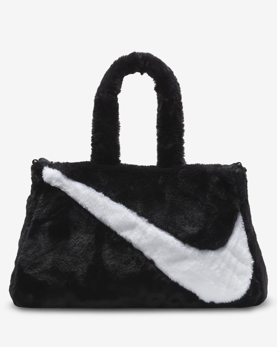 Sac fourre-tout en fausse fourrure Nike Sportswear (10 L) - Noir/Noir/Blanc