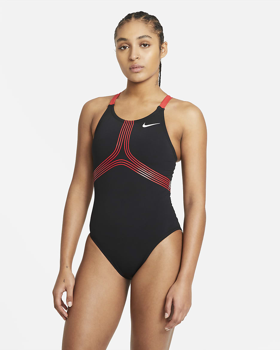 Nike Fastback Women's 1-Piece Swimsuit - Black/Red