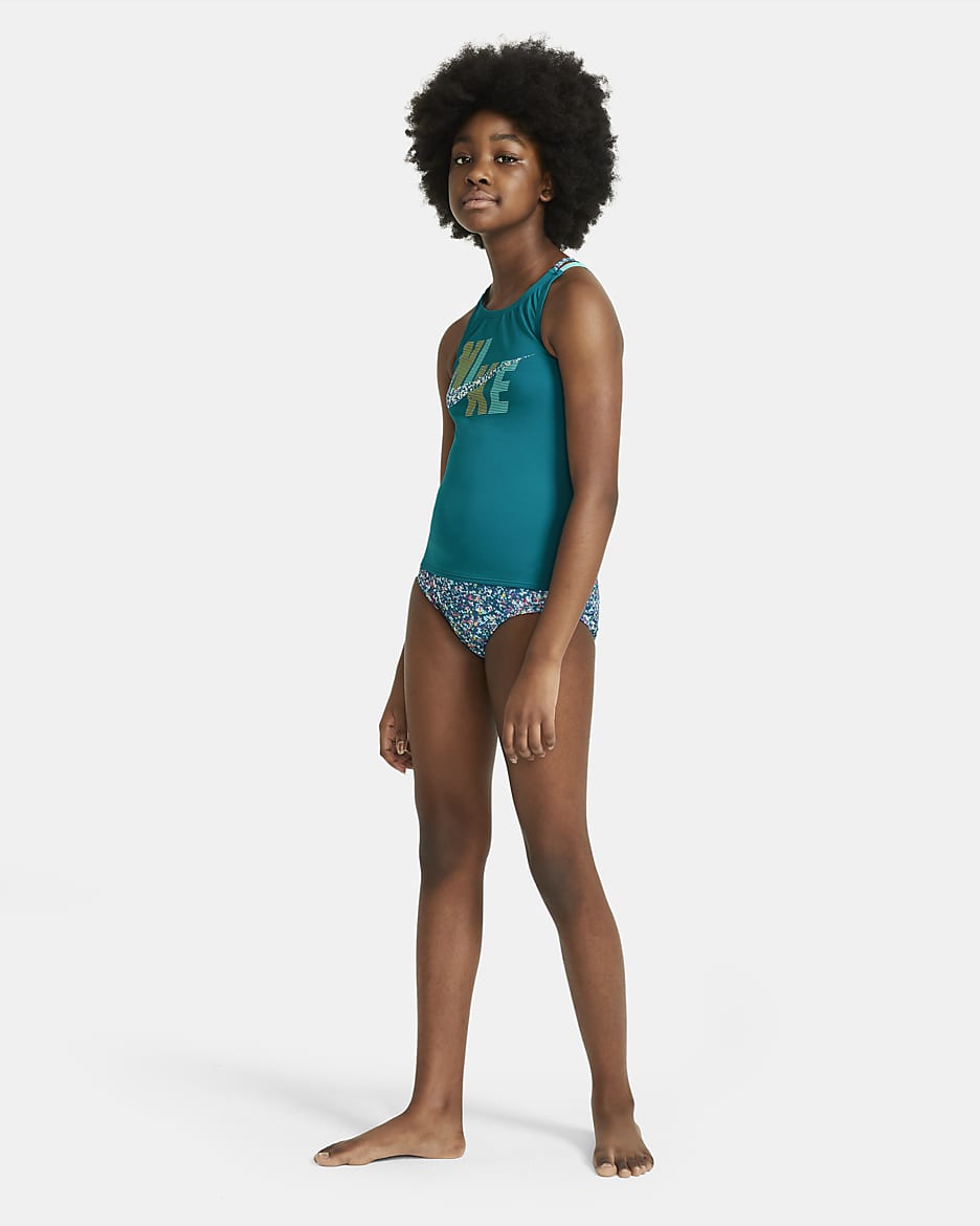 Nike Spiderback Big Kids' (Girls') Tankini - Bright Spruce