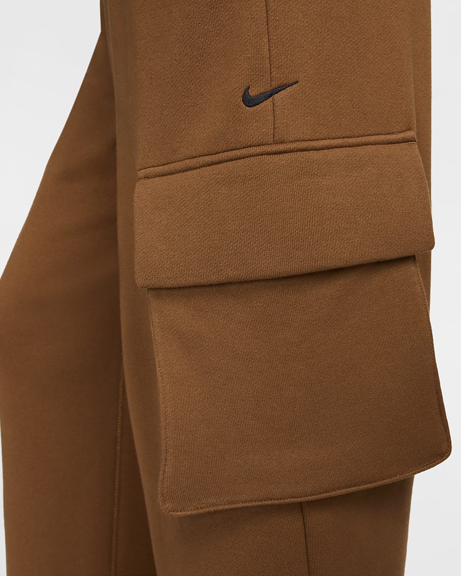 Nike Sportswear Women's Low-Rise Oversized French Open-Hem Terry Pants - Light British Tan/Black