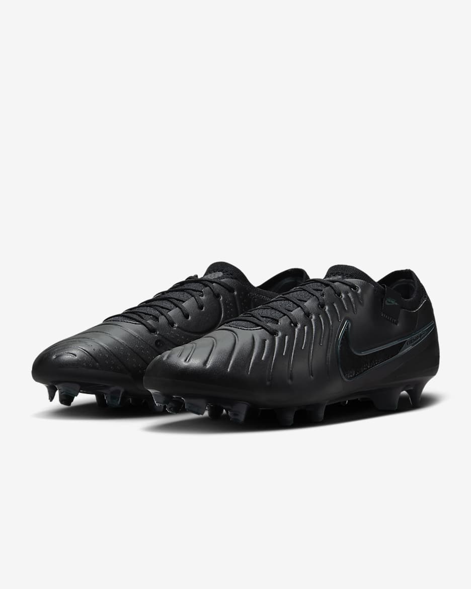 รองเท้าสตั๊ดฟุตบอลไม่หุ้มข้อสำหรับพื้นสนามทั่วไป Nike Tiempo Legend 10 Elite - ดำ/Deep Jungle/ดำ