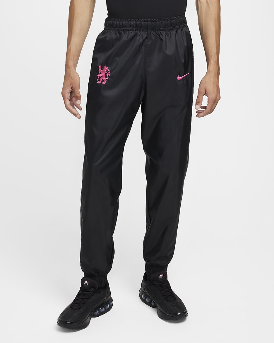 Survêtement tissé à capuche Nike Football Chelsea FC 3e tenue pour homme - Noir/Anthracite/Pink Prime