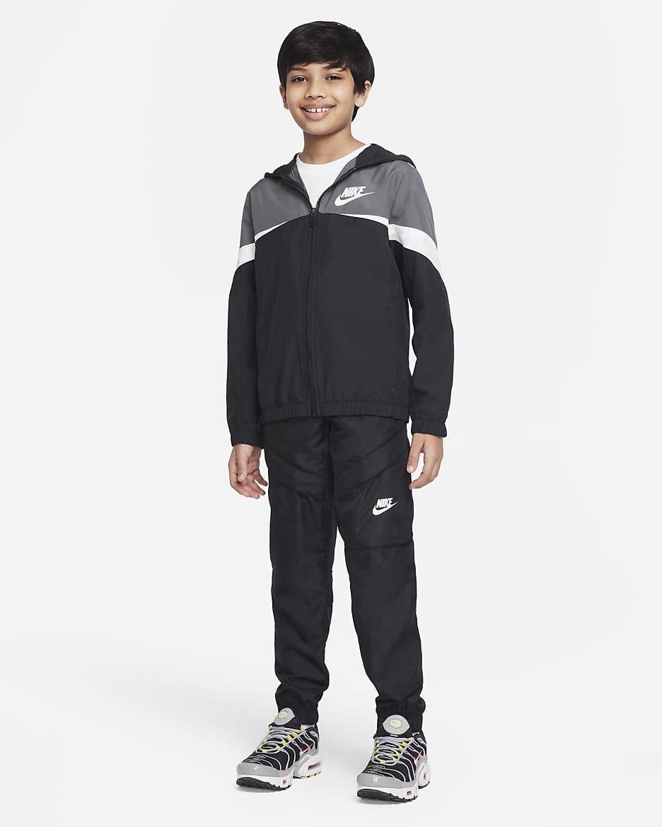 Nike Sportswear Older Kids' (Boys') Woven Utility Trousers - Black/White