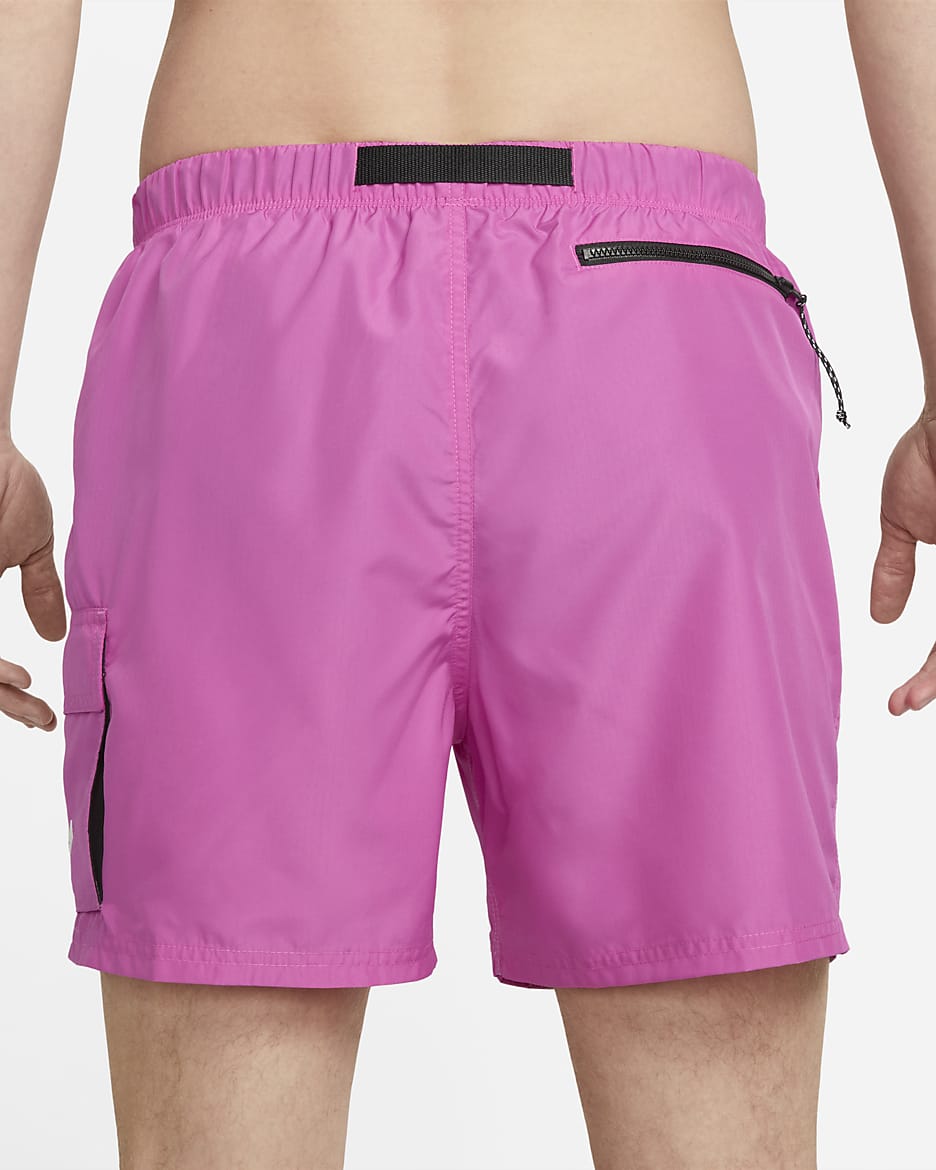 Nike Men's 5" Belted Packable Swim Trunks - Active Fuchsia