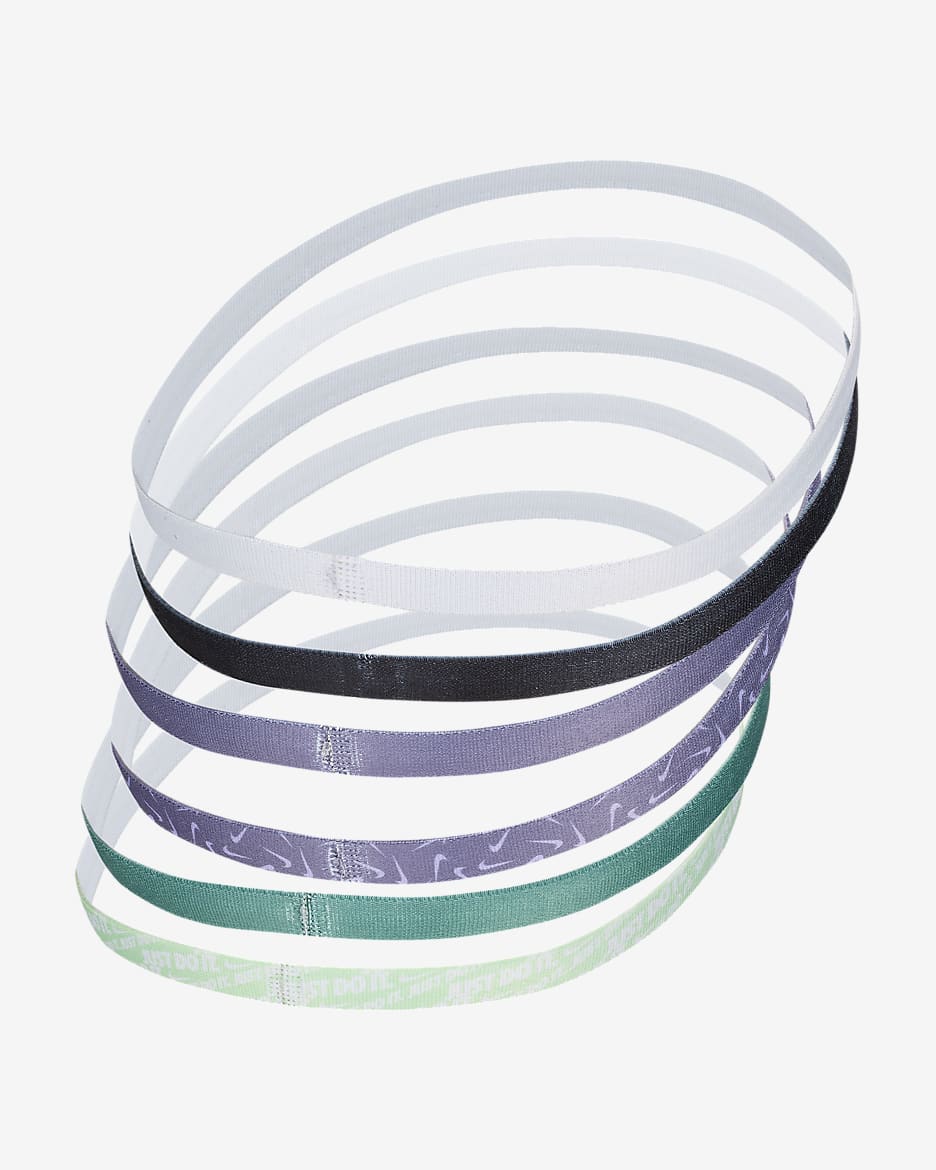 Nike Printed Headbands (6 Pack) - White/Daybreak/White