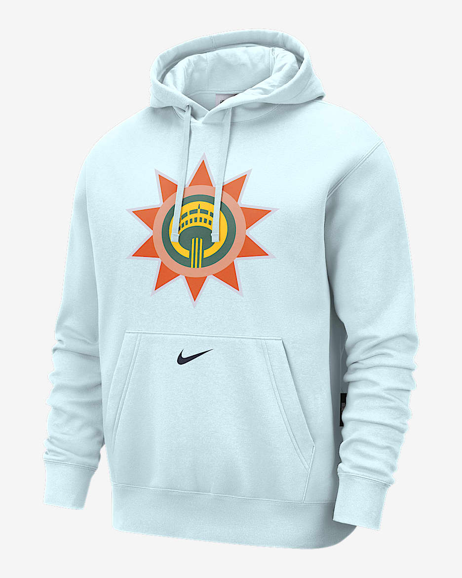 Sudadera con gorro sin cierre Nike de la NBA de tejido Fleece para hombre San Antonio Spurs Club City Edition - Azul glacial