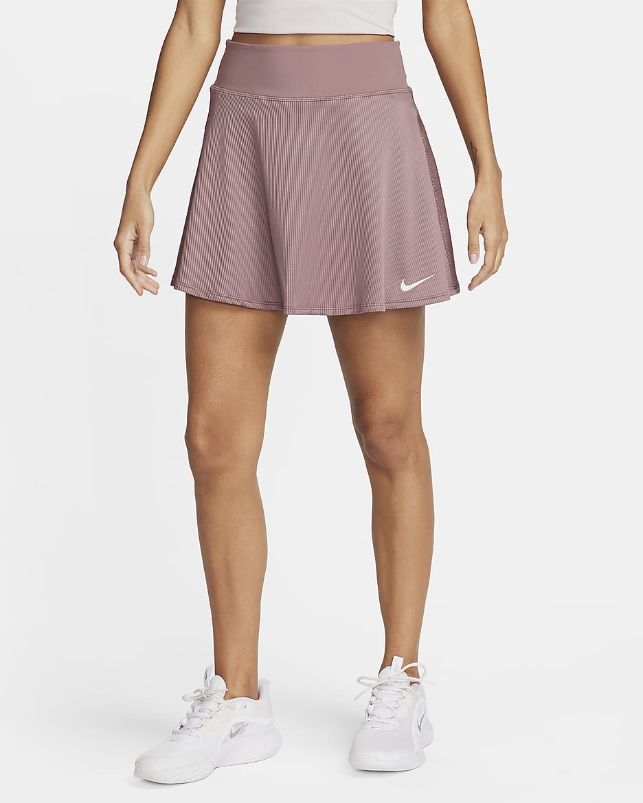 Falda de tenis Dri-FIT para mujer NikeCourt Advantage - Malva humeante/Blanco