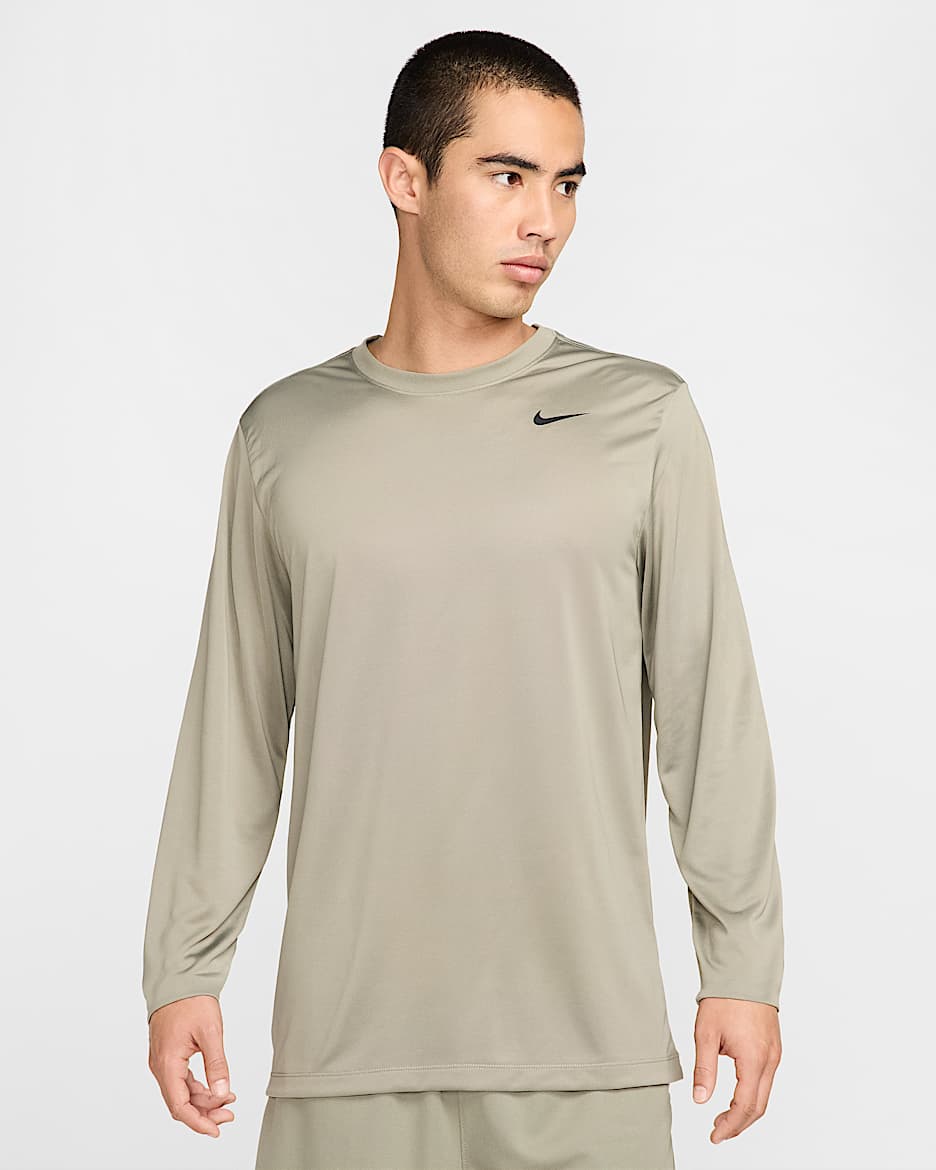 Nike Dri-FIT Legend Men's Long-Sleeve Fitness Top - Light Army/Black