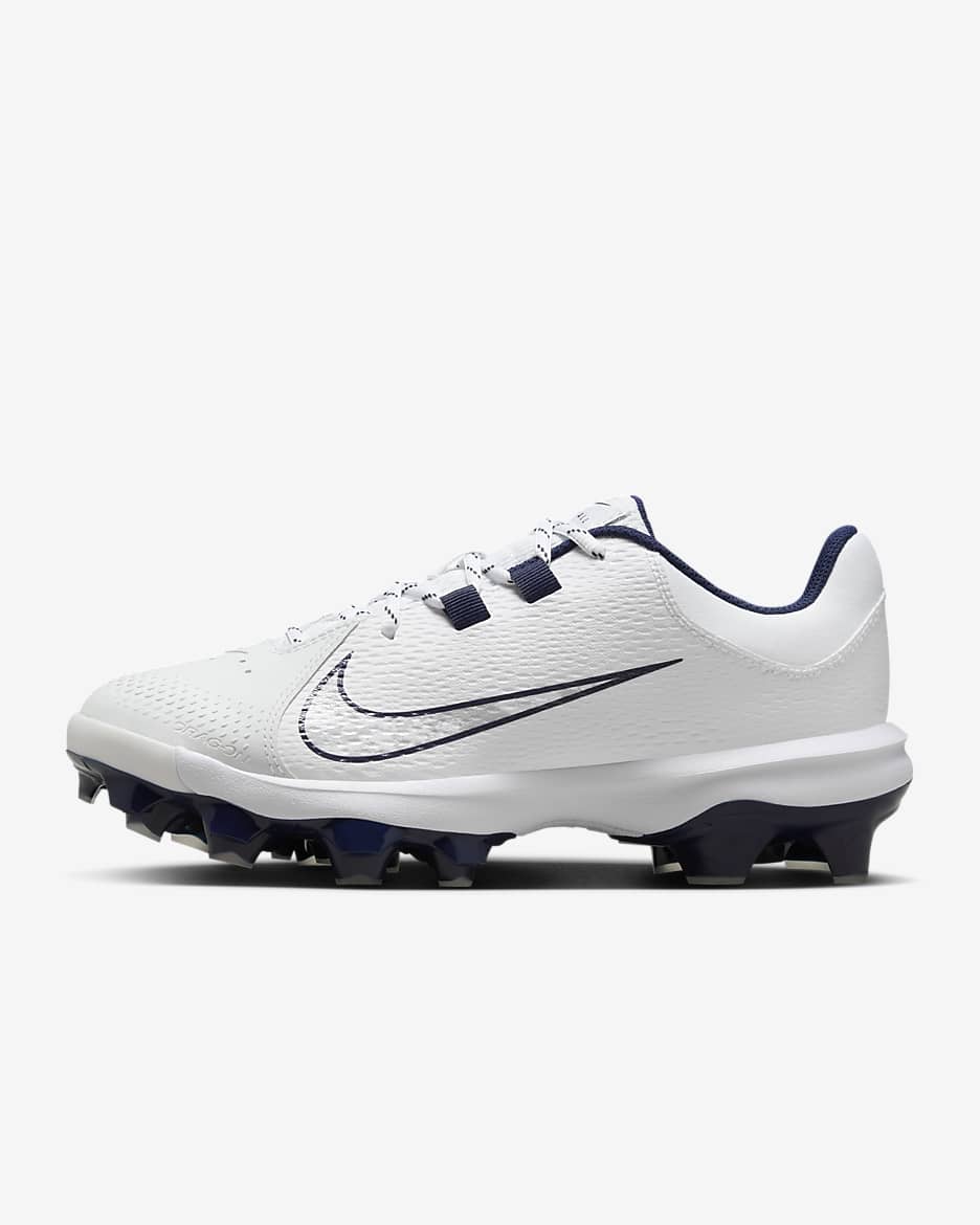 Tacos de softball para mujer Nike Hyperdiamond 4 Pro MCS - Blanco/Platino puro/Azul marino medianoche