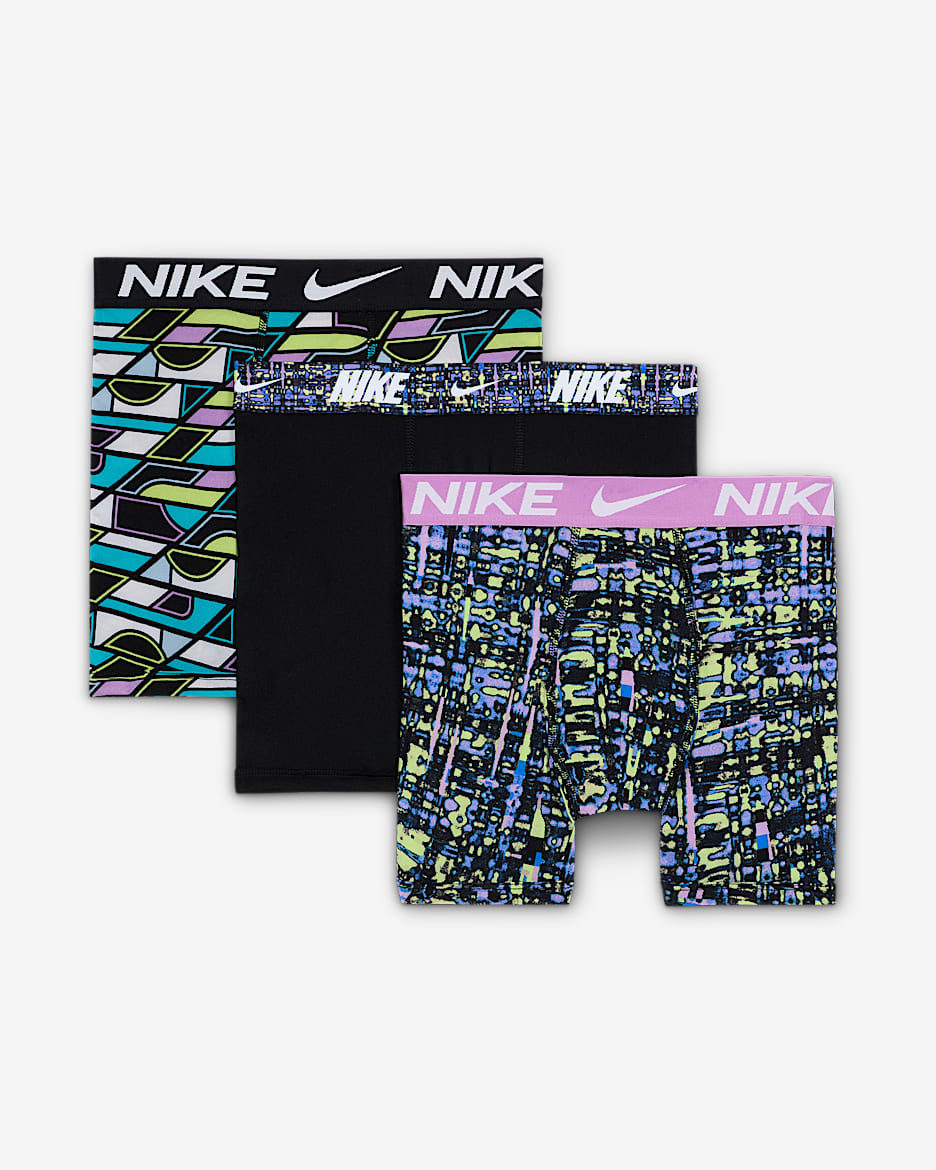 Nike Dri-FIT Micro Print Big Kids' Boxer Briefs (3 Pairs) - Rush Fuchsia