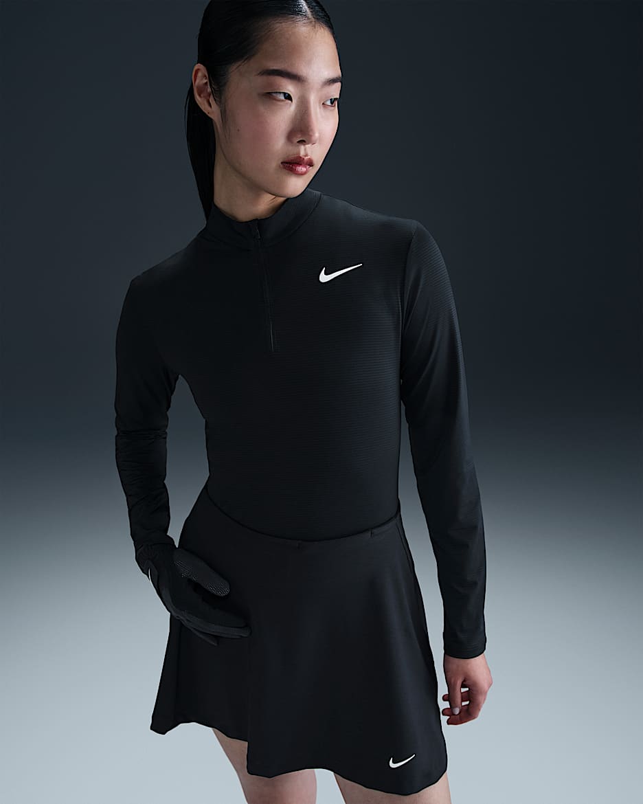 Nike Victory Women's Dri-FIT UV Protection 1/4-Zip Golf Top - Black/White