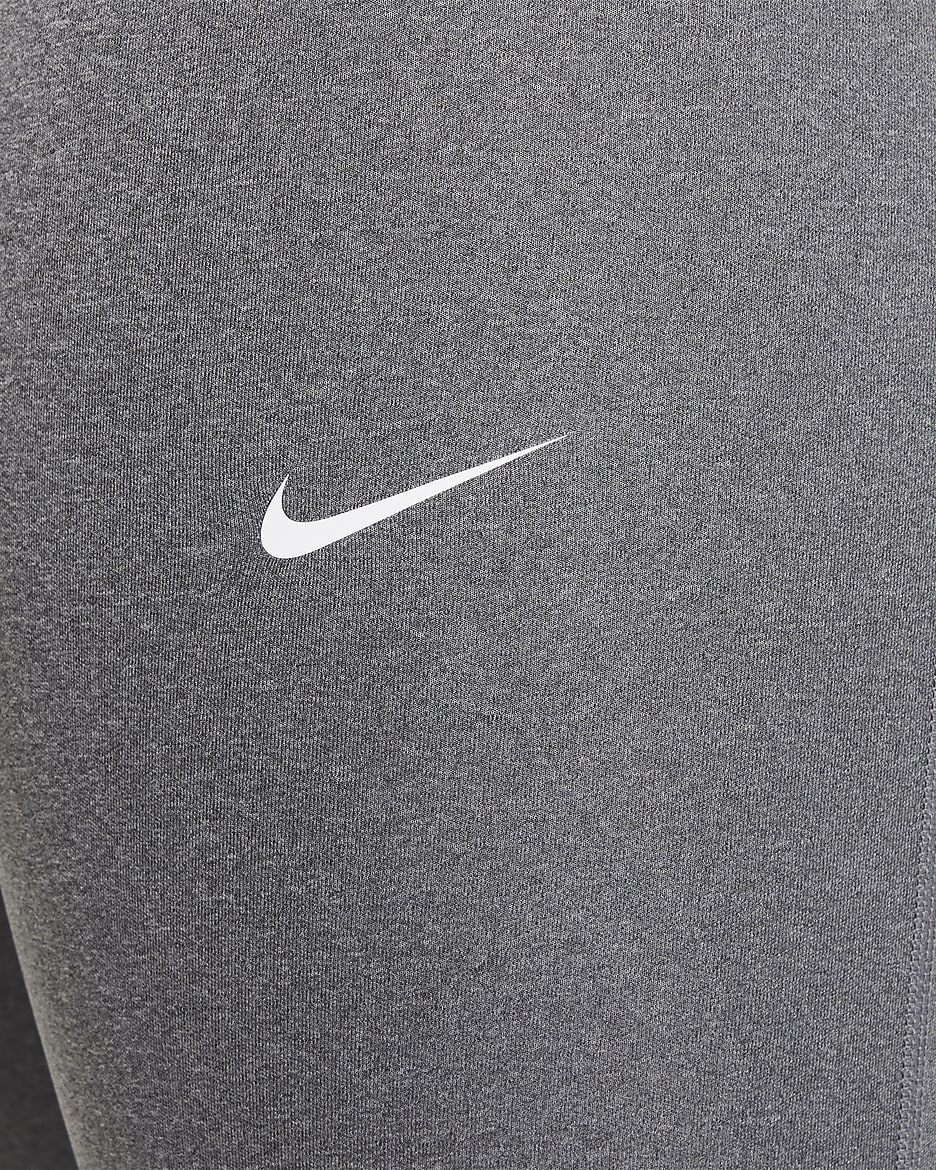 Legging Nike Pro Dri-FIT pour ado (fille) (taille élargie) - Carbon Heather/Blanc