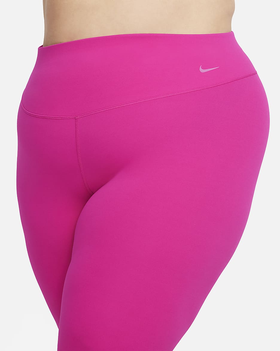 Nike Zenvy 7/8-Leggings mit sanftem Halt und hohem Bund für Damen (große Größe) - Fireberry/Schwarz