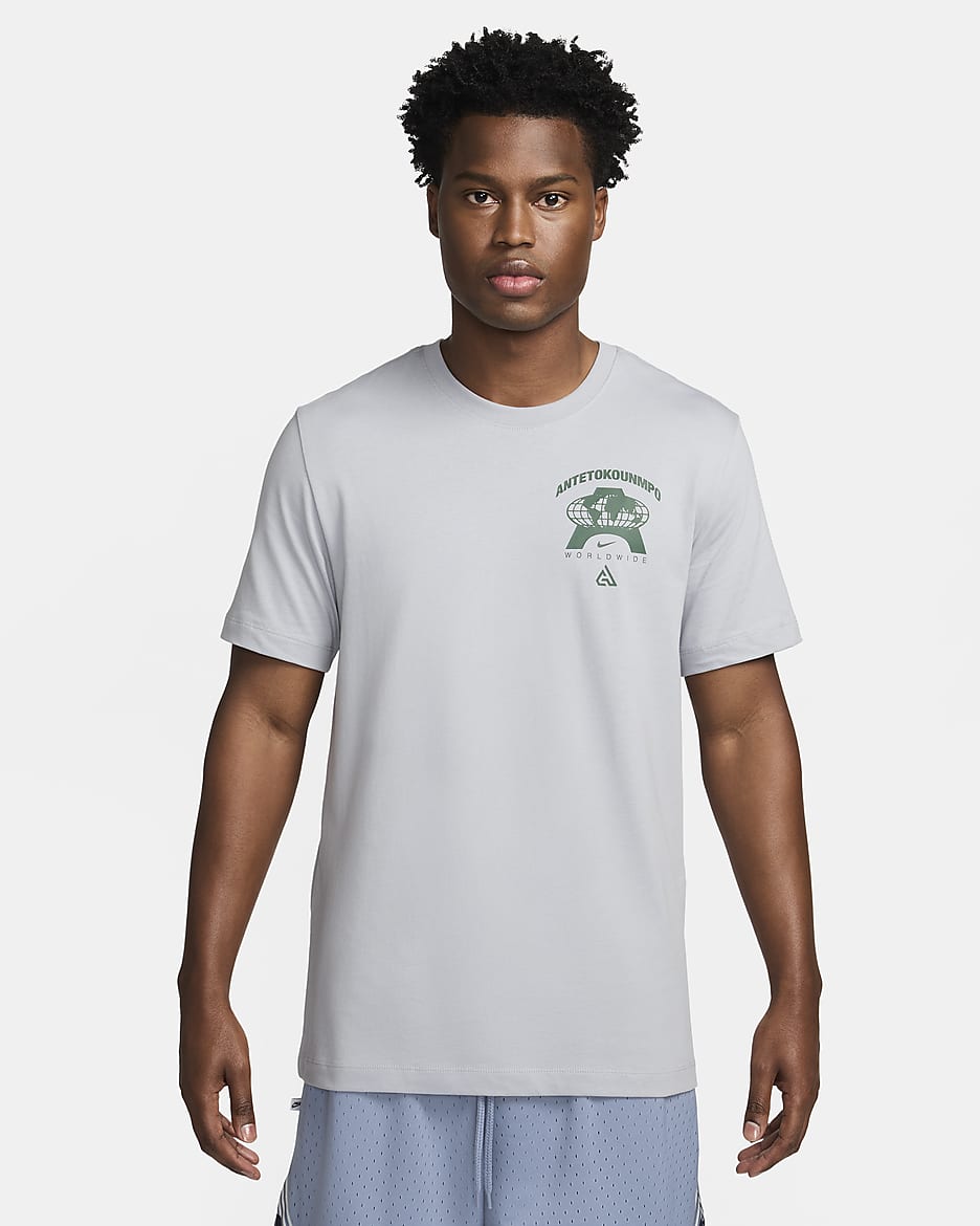 T-shirt de basket Giannis M90 pour homme - Wolf Grey