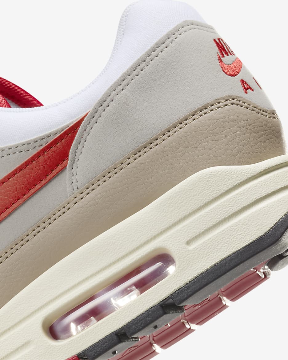 Nike Air Max 1 Men's Shoes - White/Cream II/Limestone/University Red