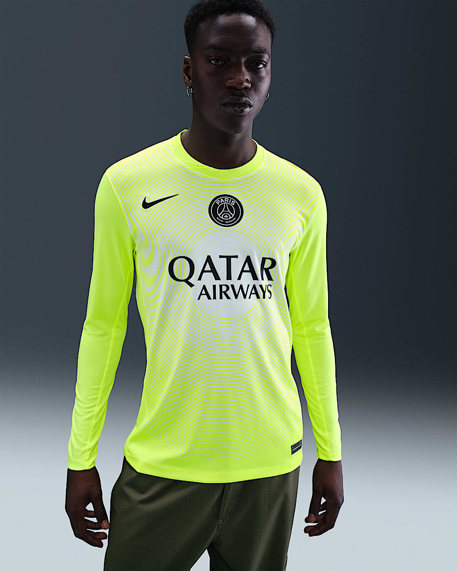 Jersey de fútbol Nike Dri-FIT Replica para hombre Paris Saint-Germain portero 2025/26 Stadium alternativo - Volt/Blanco/Negro
