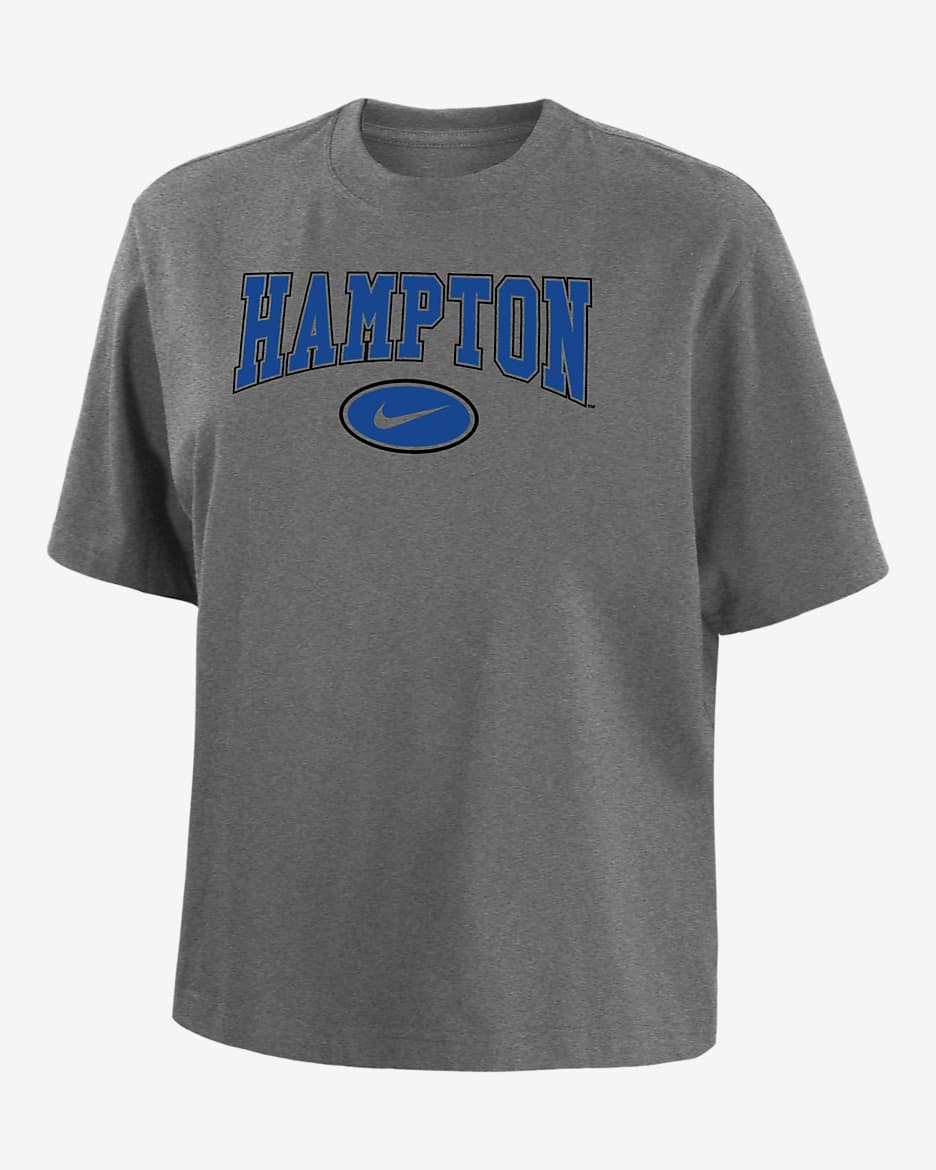 Hampton Women's Nike College Boxy T-Shirt - Dark Grey Heather