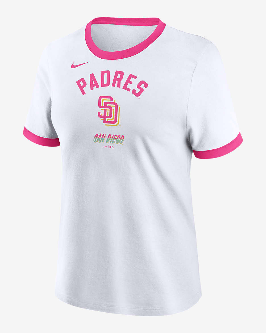San Diego Padres City Connect Women's Nike MLB Ringer T-Shirt - White