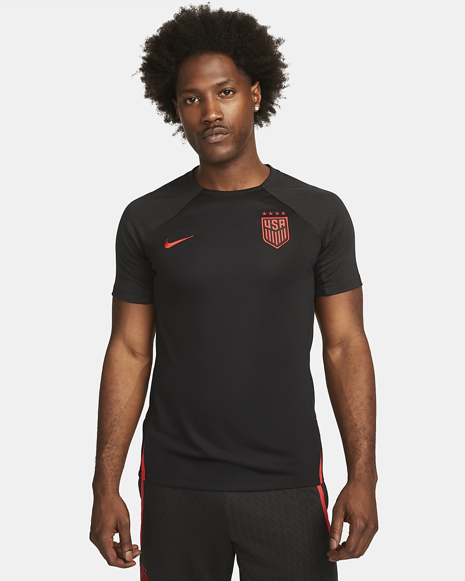 U.S. Strike Men's Nike Dri-FIT Knit Soccer Top - Black/Speed Red/Speed Red