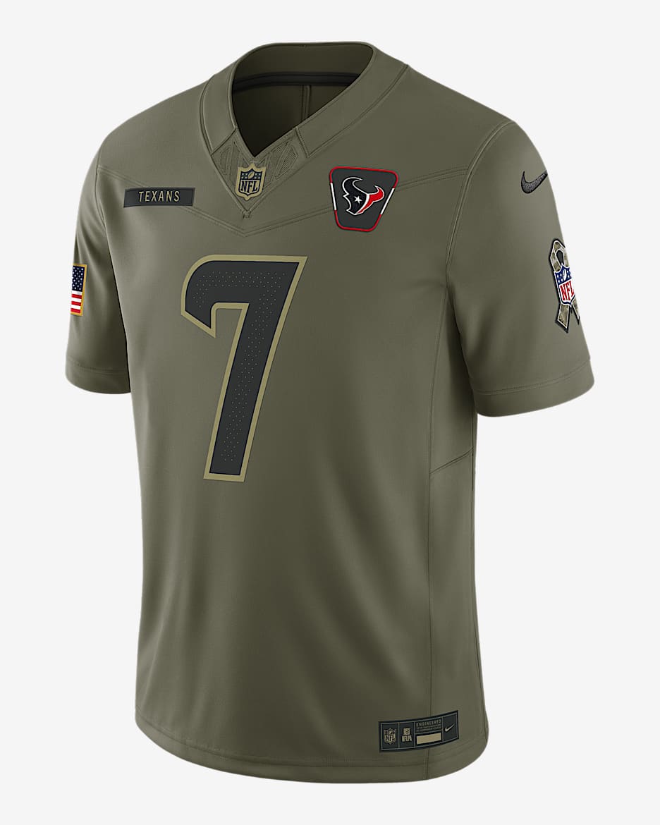 C.J. Stroud Houston Texans Salute to Service Men's Nike Dri-FIT NFL Limited Jersey - Olive