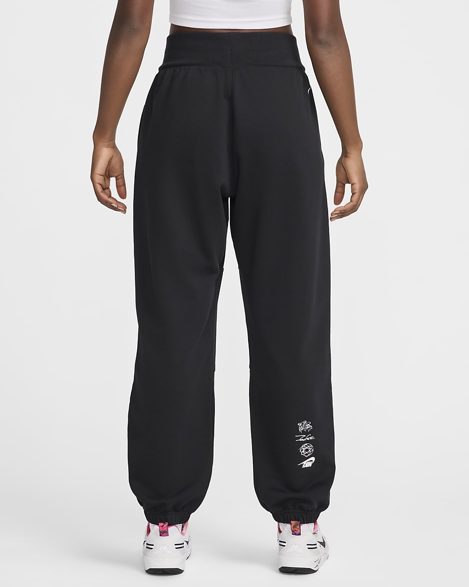 Nike Sportswear Breaking Oversize-French-Terry-Hose mit mittelhohem Bund (Damen) - Schwarz