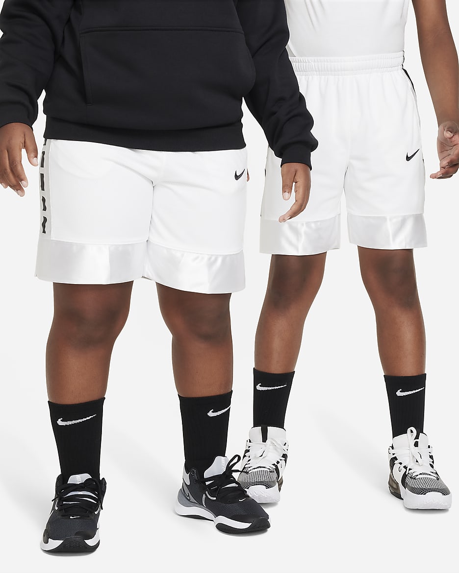 Shorts de básquetbol para niño talla grande (talla amplia) Nike Dri-FIT Elite 23 - Blanco/Negro