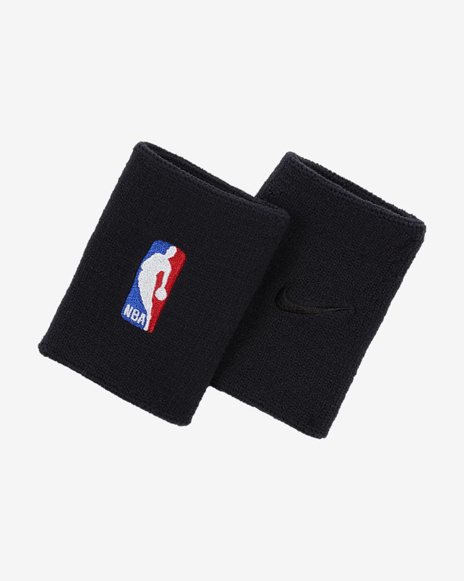 NBA Nike Dri-FIT kosárlabdás csuklópánt (1 pár) - Fekete/Fekete