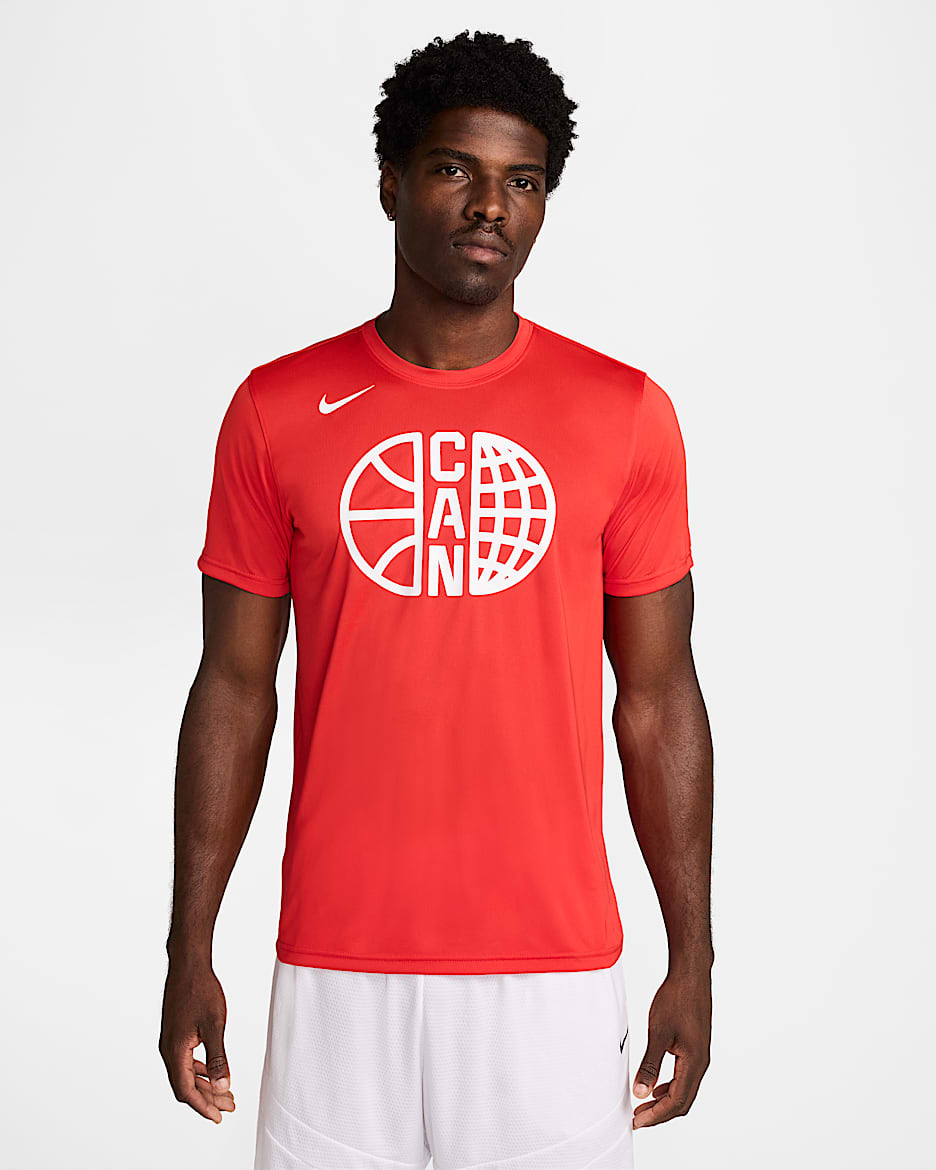 Playera de básquetbol Nike para hombre Canada Practice - Rojo reto/Rojo reto/Blanco