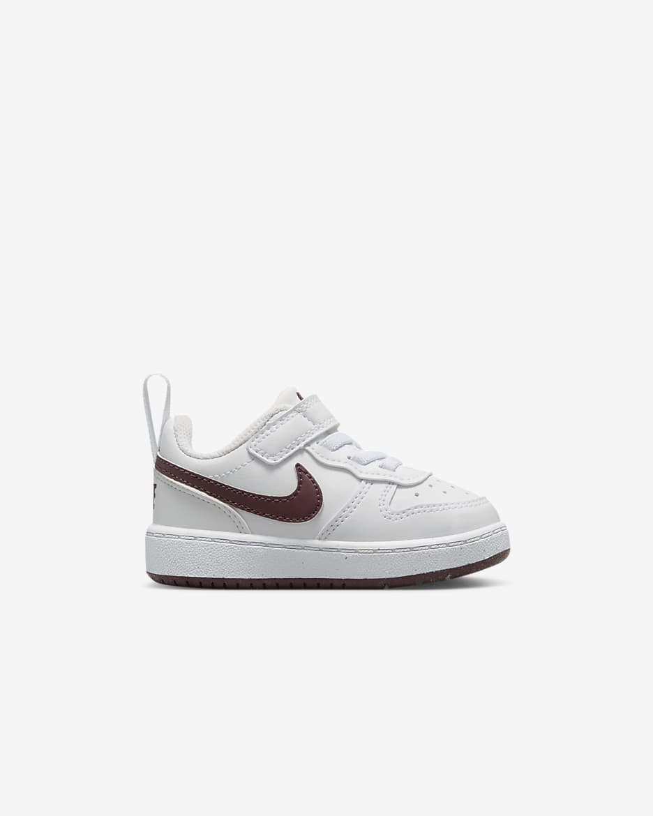 Nike Court Borough Low Recraft Baby/Toddler Shoes - White/Burgundy Crush