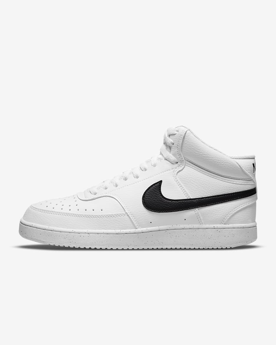 Nike Court Vision Mid Next Nature Men's Shoes - White/White/Black